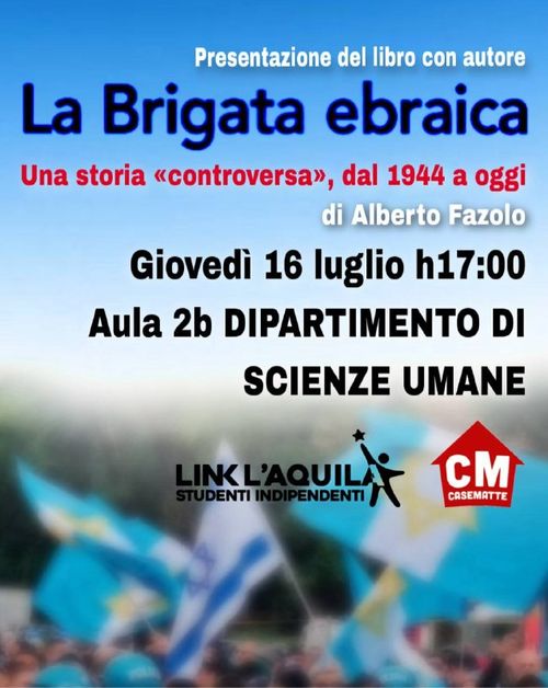 Presentazione del libro "La Brigata Ebraica" con l'autore