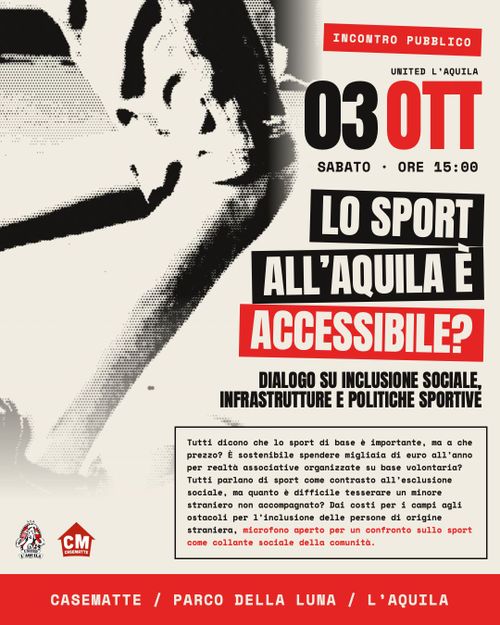 Lo sport all'Aquila è accessibile? - Dialogo su inclusione sociale, infrastrutture e politiche sportive